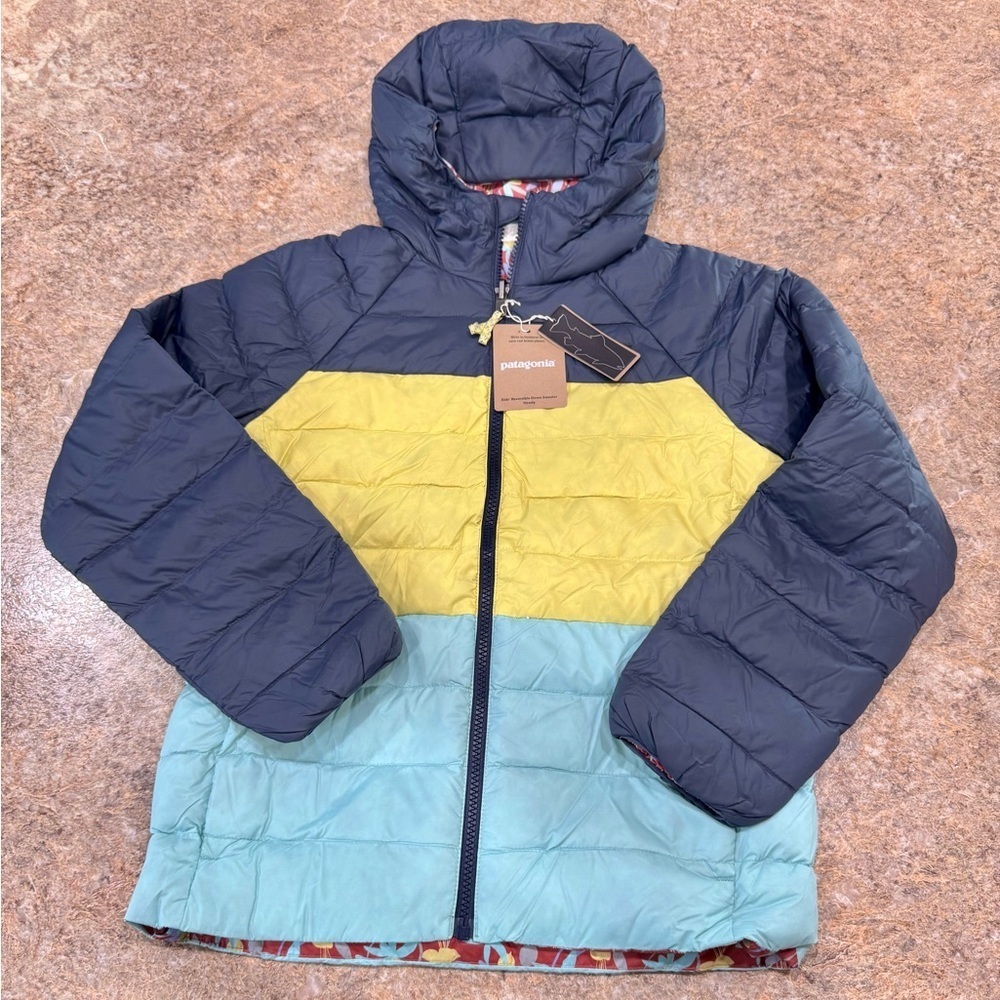 New Patagonia Kids’ Reversible Down Sweater Hoody – Size M (10)